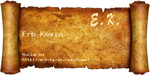Erb Kevin névjegykártya
